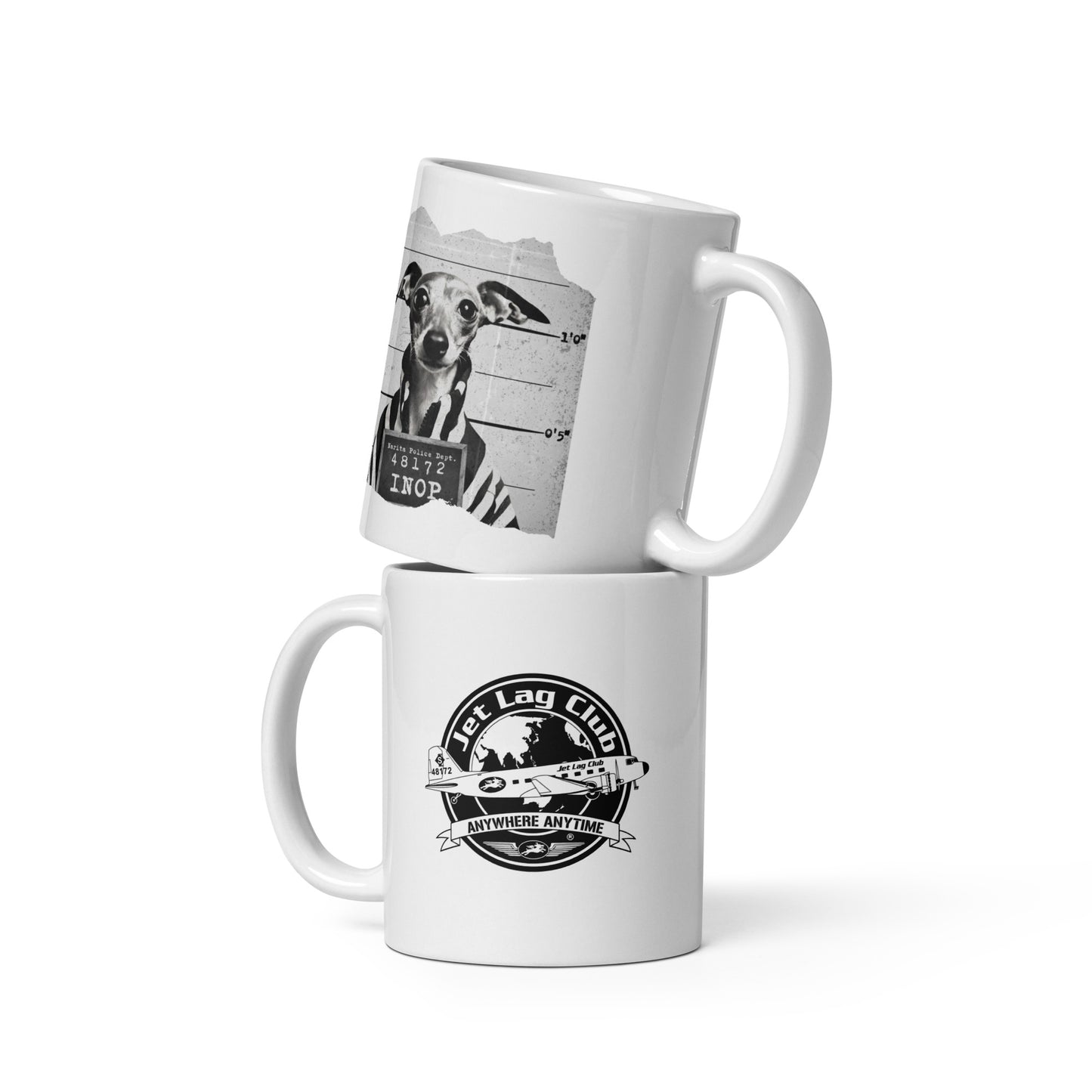 Jet Lag Club® Inop Mugshot White Ceramic Mug