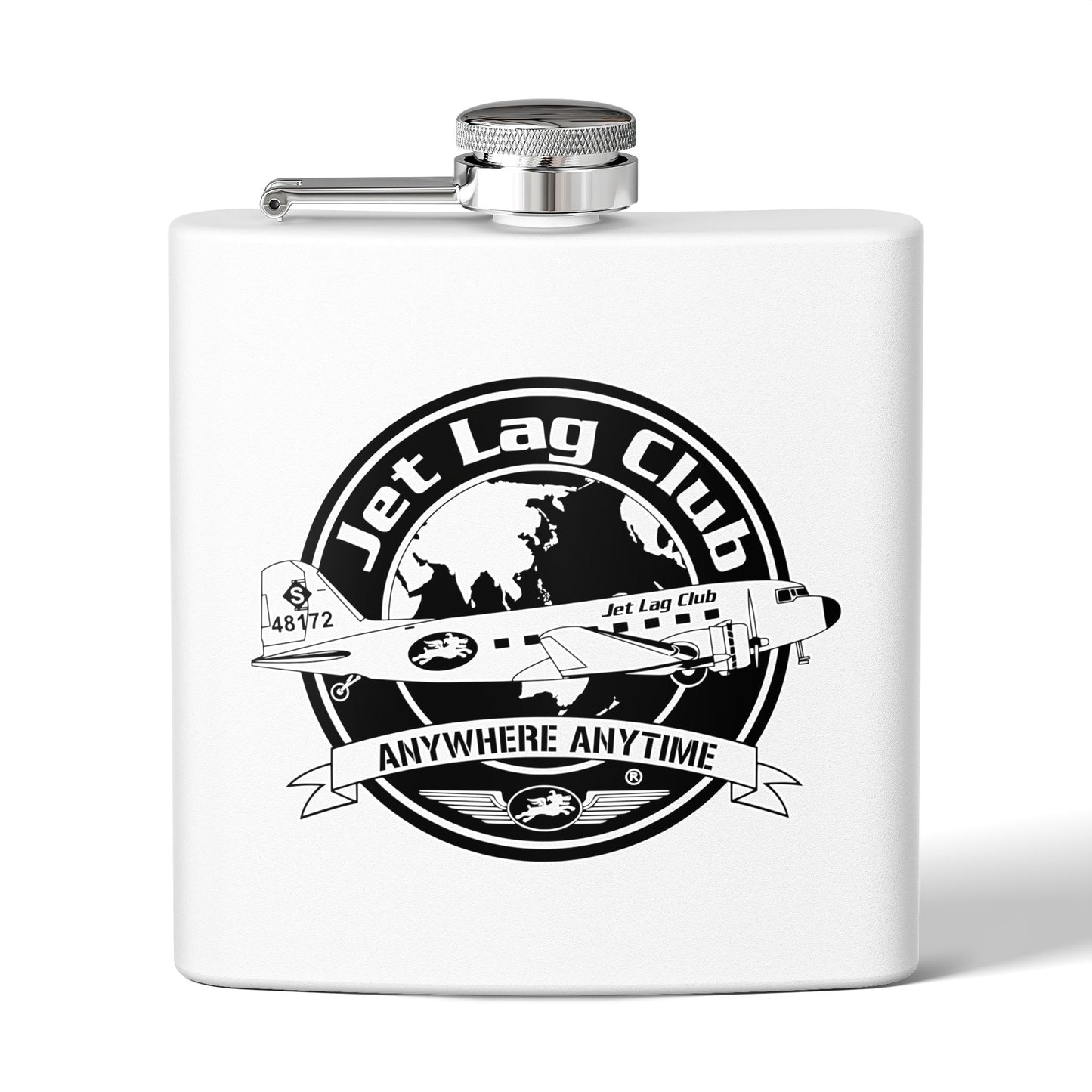 Jet Lag Club® Logo Flask 6oz