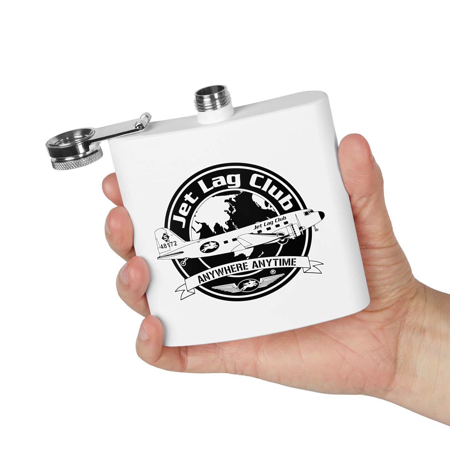 Jet Lag Club® Logo Flask 6oz