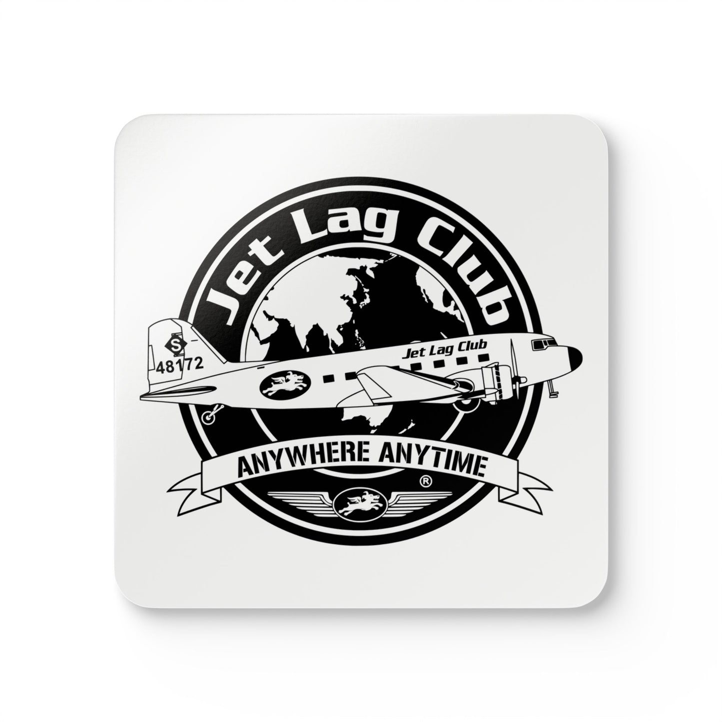 Jet Lag Club® Logo Cork Coasters x4