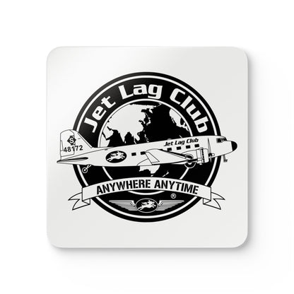 Jet Lag Club® Logo Cork Coasters x4