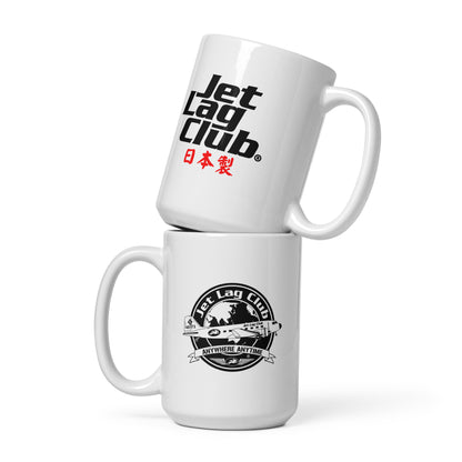 Jet Lag Club® New Wave White Ceramic Mug